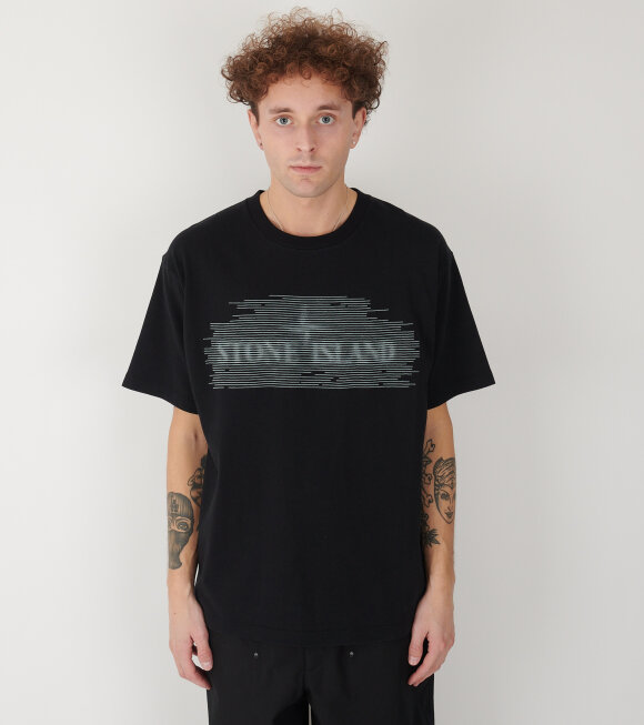 Stone Island - Logo Embroidered T-shirt Black