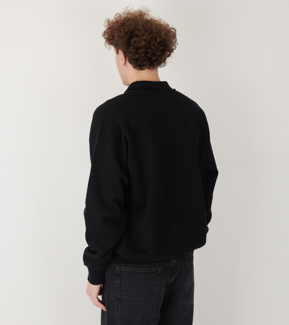 Auralee - Smooth Soft Sweat Polo Black