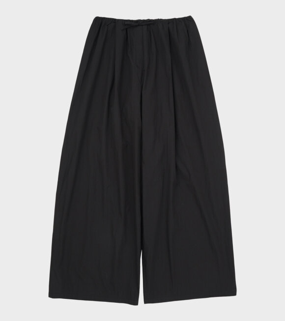 Amomento - Cotton Banding Wide Pants Black