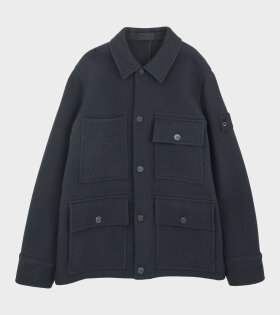 Ghost Heavy Melton Wool Jacket Blue