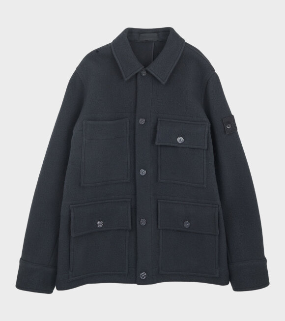 Stone Island - Ghost Heavy Melton Wool Jacket Blue