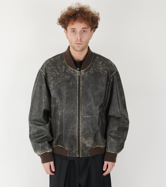 Acne Studios - Leather Bomber Jacket Vintage Black