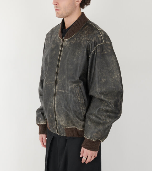 Acne Studios - Leather Bomber Jacket Vintage Black