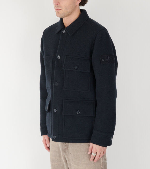 Stone Island - Ghost Heavy Melton Wool Jacket Blue