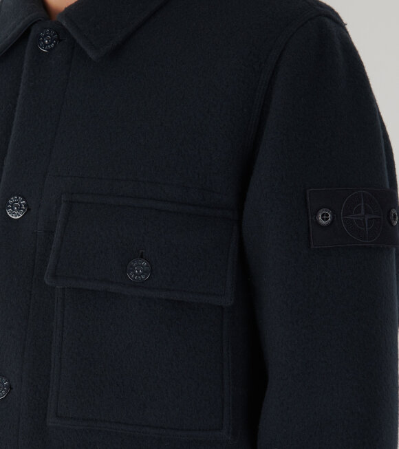 Stone Island - Ghost Heavy Melton Wool Jacket Blue