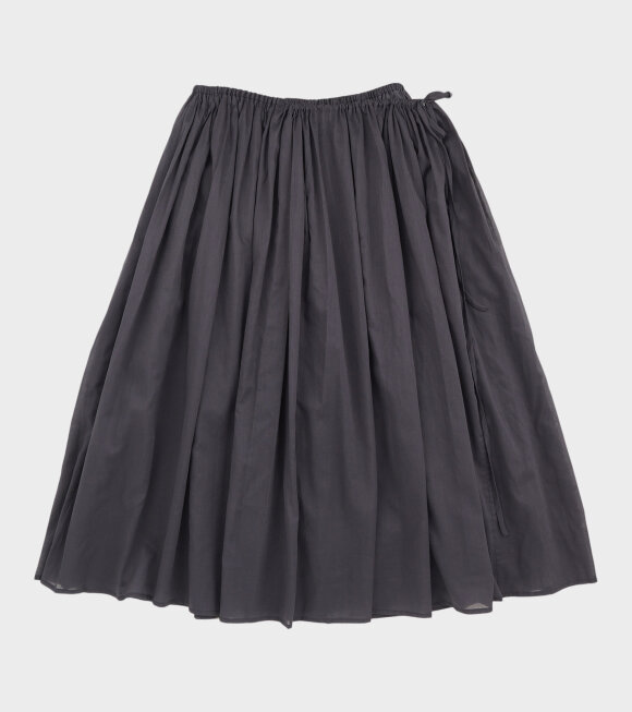 Amomento - Drawstring Sheer Shirring Skirt Navy