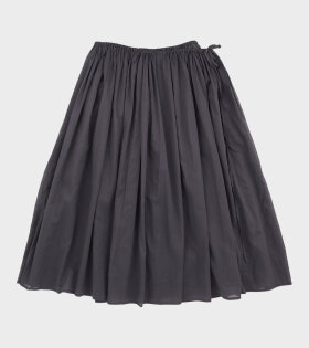 Drawstring Sheer Shirring Skirt Navy