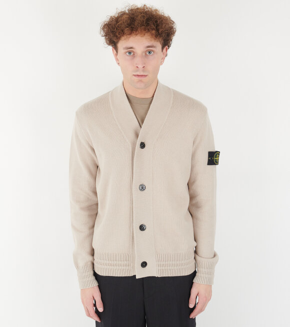 Stone Island - Cotton Knit V-neck Cardigan Beige