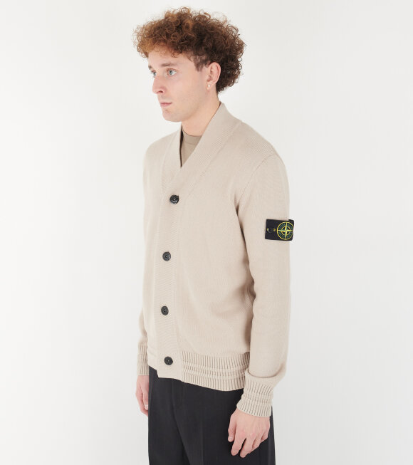 Stone Island - Cotton Knit V-neck Cardigan Beige