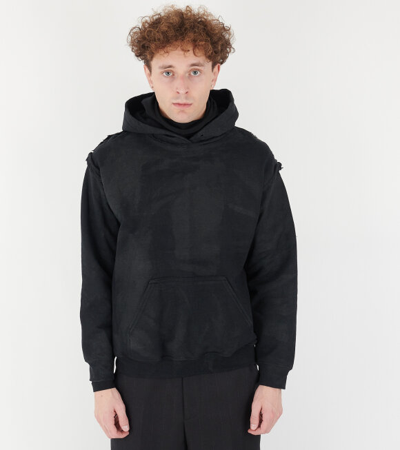 P.L.N. - Oilskin Hoodie Black