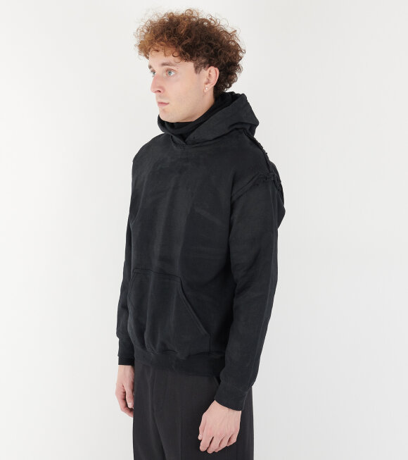 P.L.N. - Oilskin Hoodie Black