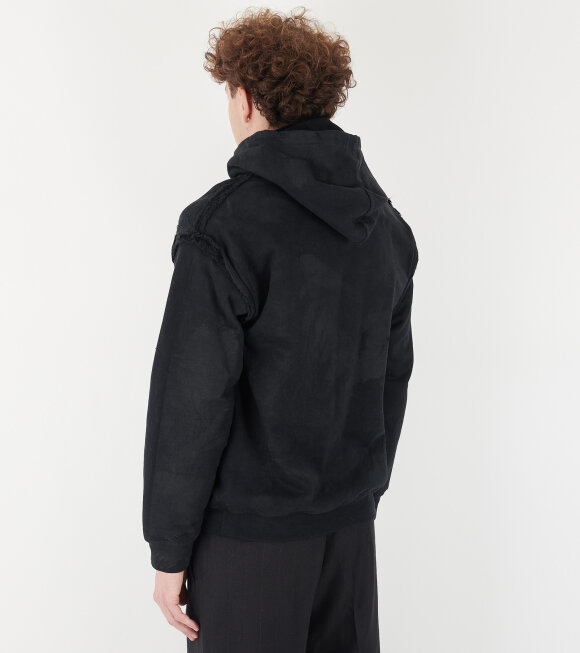 P.L.N. - Oilskin Hoodie Black