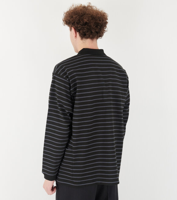 Snow Peak - Heavy Cotton Border L/S Polo Shirt Black