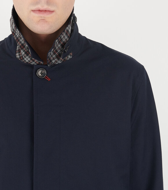 Paul Smith - Check Collar Coat Dark Navy