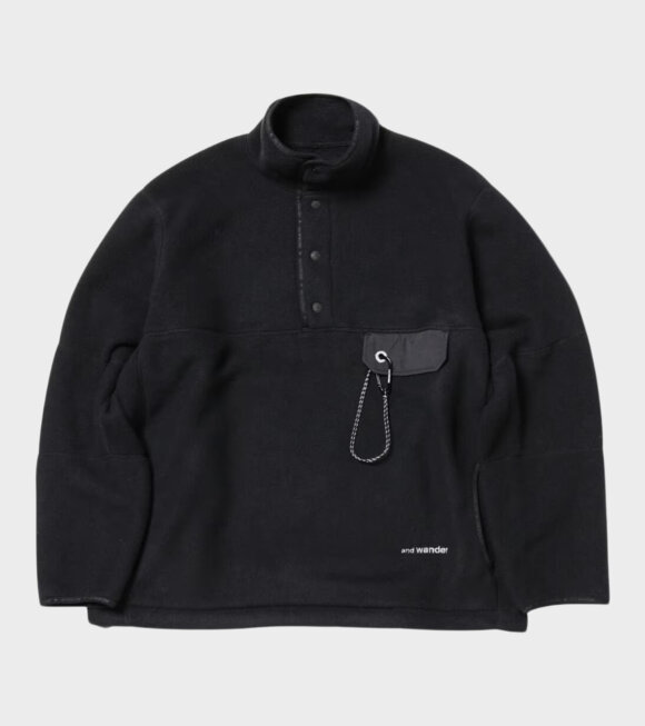 And Wander - Wool Fleece Pullover Black 