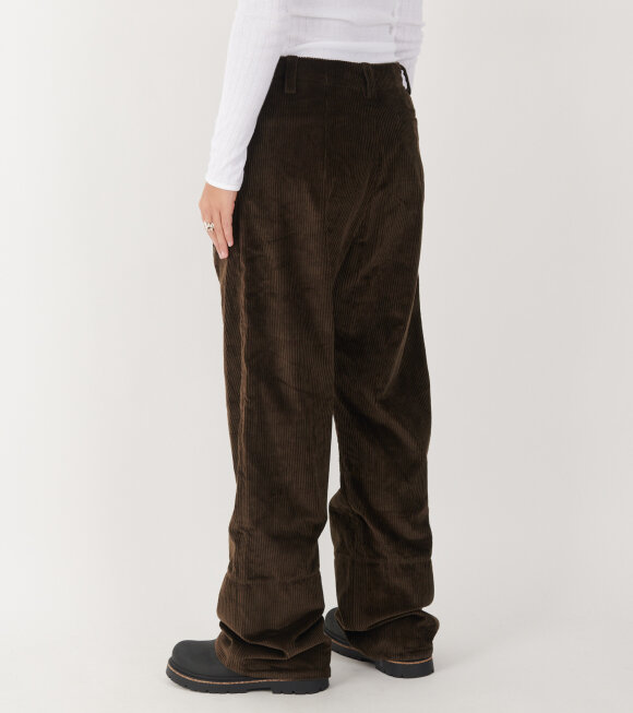 AF Agger - Corduroy Box Trousers Brown