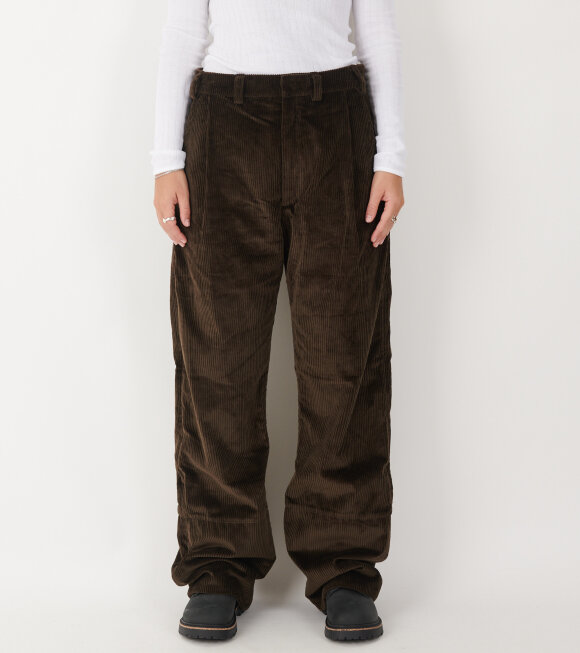 AF Agger - Corduroy Box Trousers Brown