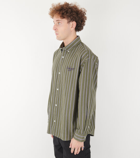 Carhartt WIP - L/S Signature Shirt Betz Stripe Office Green/Aura