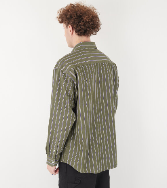 Carhartt WIP - L/S Signature Shirt Betz Stripe Office Green/Aura