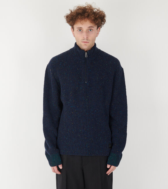 Paul Smith - Wool Zip Sweater Blue Mix