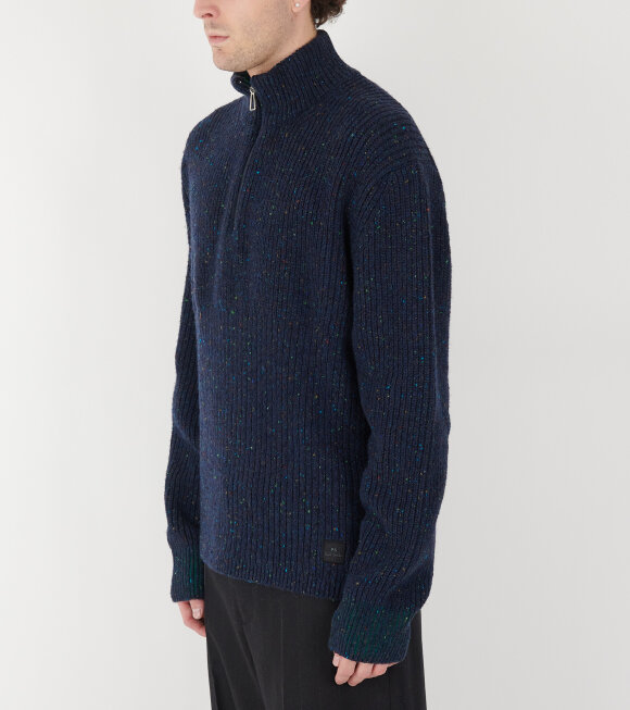 Paul Smith - Wool Zip Sweater Blue Mix