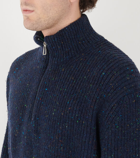 Paul Smith - Wool Zip Sweater Blue Mix