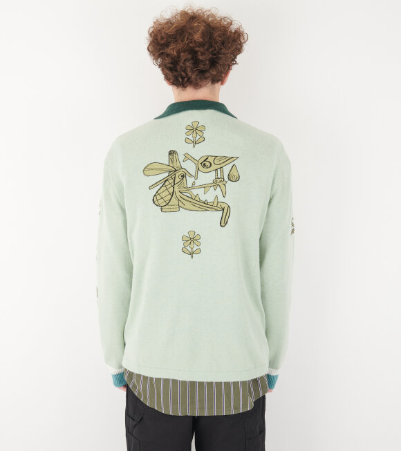 Brain Dead - Lex Half Zip Sweater Mint