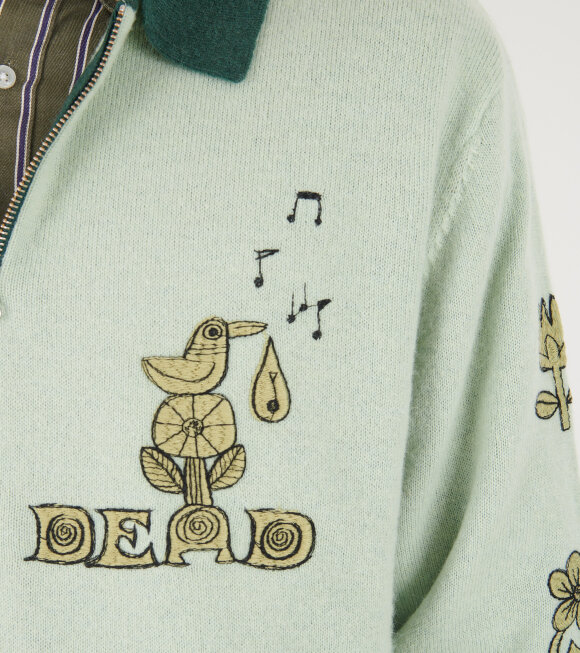 Brain Dead - Lex Half Zip Sweater Mint