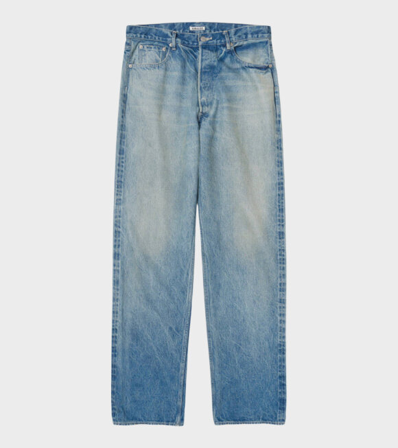 Auralee - Selvedge Faded Heavy Denim Wide Pants Faded Indigo