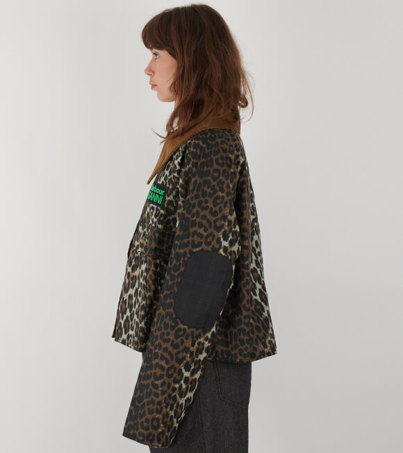 Ganni x Barbour - Wax Anorak Smock Leopard