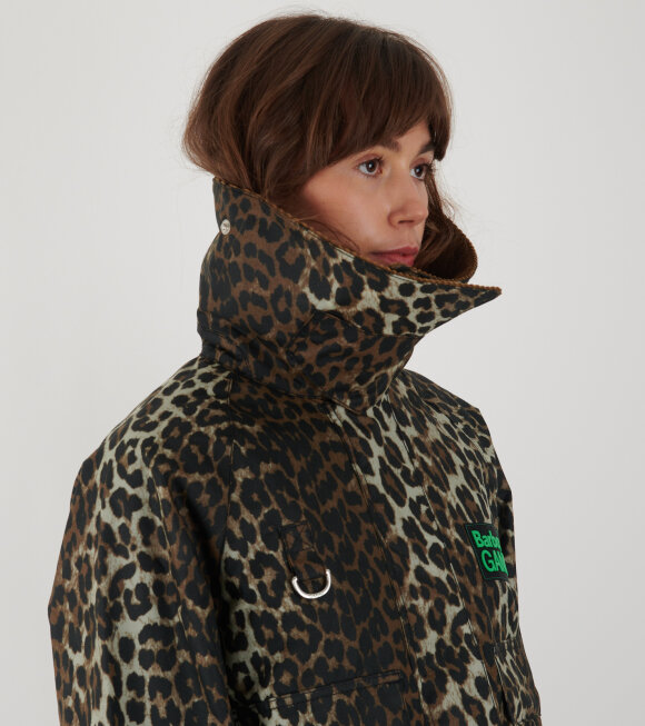 Ganni x Barbour - Wax Anorak Smock Leopard