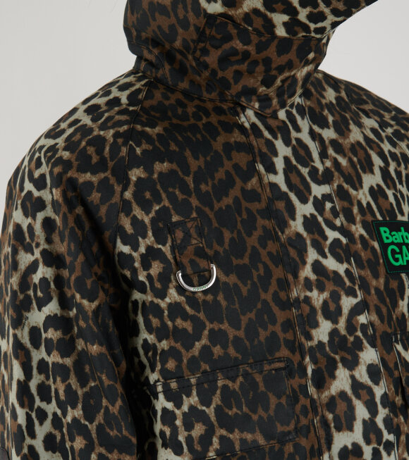 Ganni x Barbour - Wax Anorak Smock Leopard