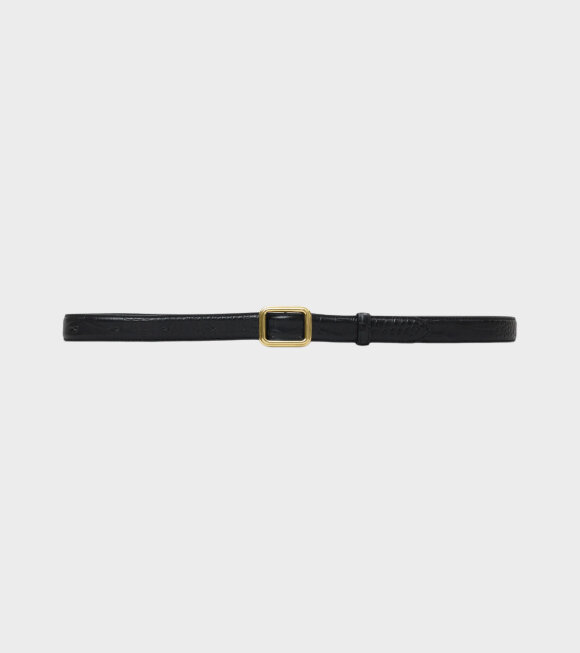 Lié Studio - The Georgia Wide Belt Black Croc/Gold