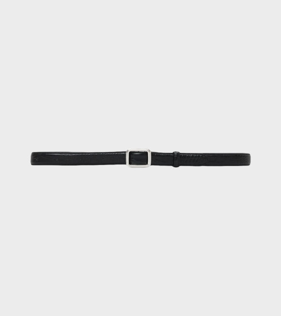 Lié Studio - The Georgia Wide Belt Black Croc/Silver