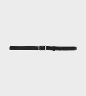 The Georgia Wide Belt Black Croc/Silver