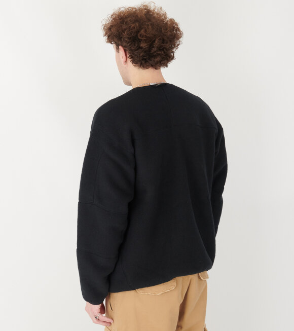 And Wander - Wool Fleece Cardigan Black 