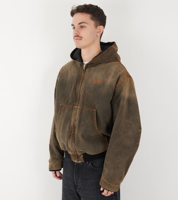 MM6 Maison Margiela - Hooded Denim Jacket Brown