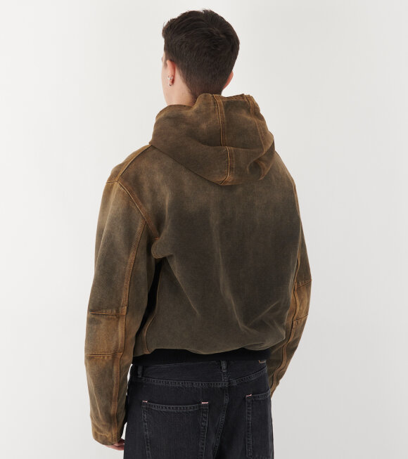 MM6 Maison Margiela - Hooded Denim Jacket Brown