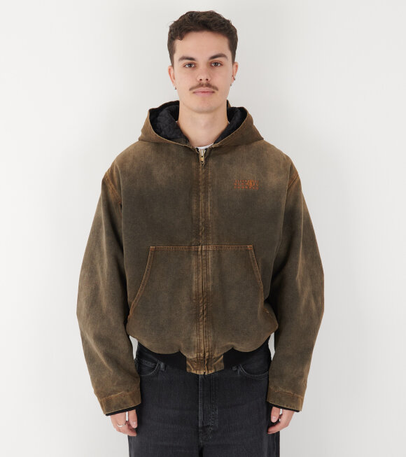 MM6 Maison Margiela - Hooded Denim Jacket Brown