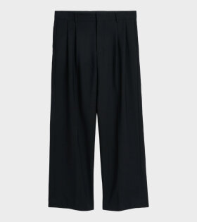 Wide Pleated Trousers Black