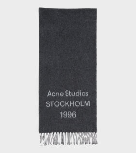 Logo Jacquard Scarf Black / Grey