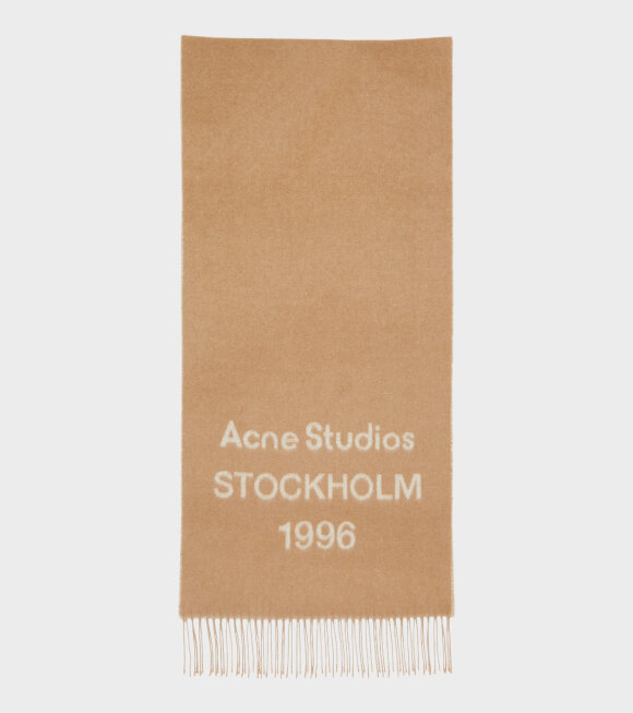 Acne Studios - Logo Jacquard Scarf Camel/Ecru