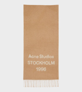 Logo Jacquard Scarf Camel / Ecru