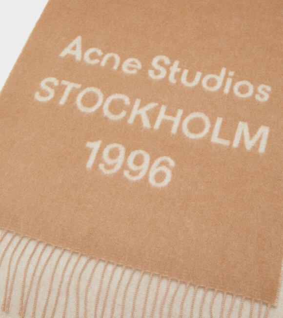 Acne Studios - Logo Jacquard Scarf Camel/Ecru