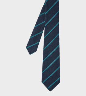 Spaced Stripe Tie Blue