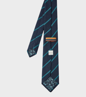 Spaced Stripe Tie Blue