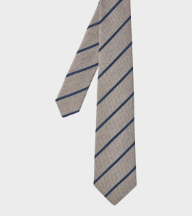 Spaced Stripe Tie Grey