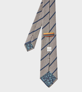 Spaced Stripe Tie Grey