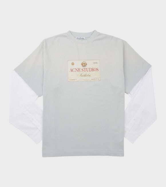 Acne Studios - Layered Print T-shirt Light Grey