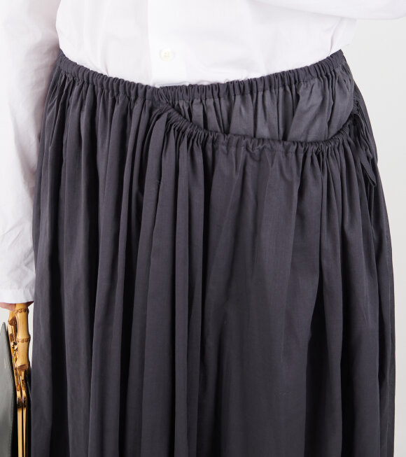 Amomento - Drawstring Sheer Shirring Skirt Navy